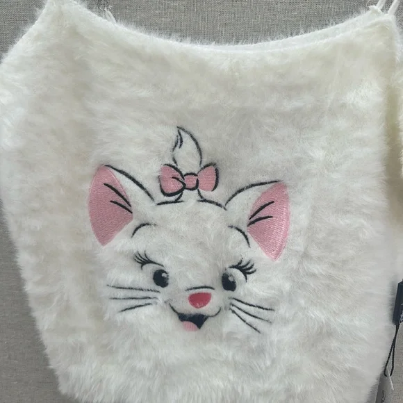 Disney x Forever 21 Marie Faux Fur Pearl Strap Top – Size M (NWT) - Picture 2 of 9